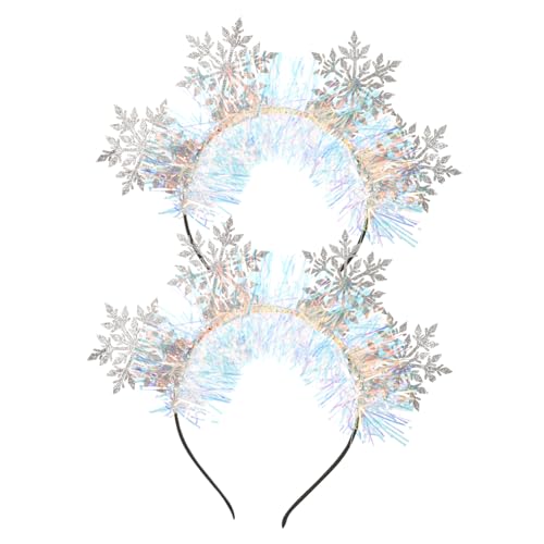 Mikinona 2stücke Weihnachts-haarband Mit Schneeflocken-design Festliche Haarschmuck Für Weihnachtszeit Für Partys Und Feiertags-dekorationen von Mikinona