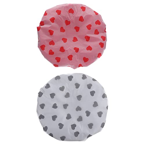 Mikinona Atmungsaktive Duschhauben 2 Stück Satinhauben zum Schlafen Schlafmütze imitiert Badehauben für Damen doppellagige Badehaube Haarhauben für Damen von Mikinona