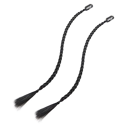 Mikinona 2stücke Flohgeflochtene Haarverlängerungen Clip in Zopf Haarteil Mit Frontbang Langes Geflochtene Haarverlängerung Für Frauen Und Mädchen von Mikinona