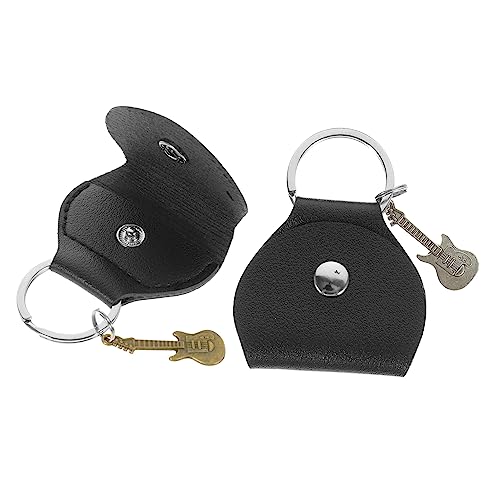 Mikinona 2stücke Gitarrenplektrenhalter Aus Leder Pick Halter Keychain Aufbewahrungsbox Für Plektren Gitarrenzubehör Organizer Für Gitarrenplektren Tasche Zum Schützen Von Plektren von Mikinona