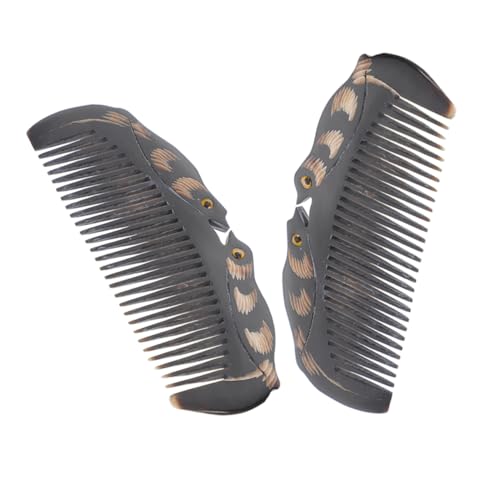 Mikinona 2stücke Hornkämme Für Haare Natürlicher Ochsenhornkamm Feiner Zahnkamm Hornmassagekamm Mit Glattem Griff Haarkamm Für Männer Hornkamm Naturkamm Friseurkamm von Mikinona