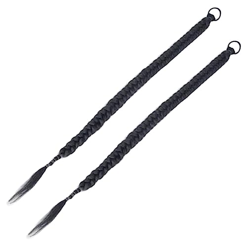 Mikinona 2stücke Lange Geflochtene Pferdeschwanz-haarverlängerungen Aus Synthetischem Material Natürliche Für Damen Um Ihre Frisur Zu Variieren Alltag Aufzufallen von Mikinona