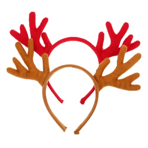 Mikinona 2stücke Rentiergeweih-stirnband Für Mädchen Hirschgeweih-haarreif Weihnachtshaarschmuck Tierkopf-haaraccessoire Partykostüm-zubehör von Mikinona