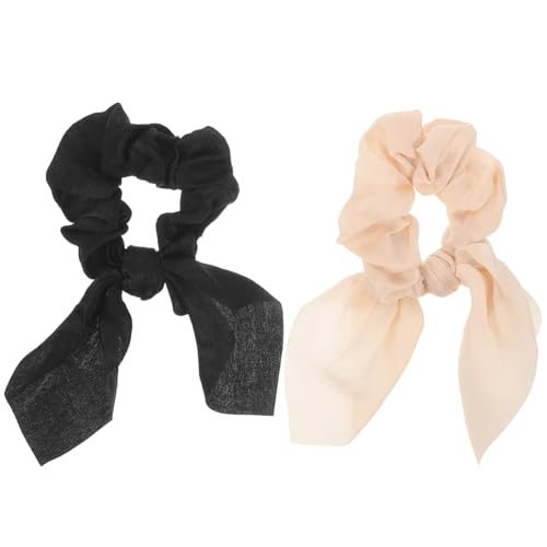 Mikinona 2stücke Teiliges Set Elastische Haargummis Mit Schleifen-design Für Frauen Und Mädchen Dekorative Haarbänder Für Hochsteckfrisuren Und Alltagslooks Langlebig Und Dehnbar von Mikinona