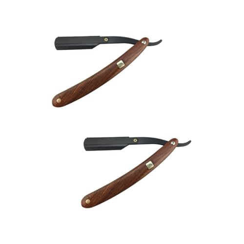 Mikinona 2stücke Vintage Holzgriff Männer Rasiermesser Metall Rasierer Für Präzises Rasieren Und Bartpflege Für Barbershops Und Haarsalons Tragbar Und Benutzerfreundlich von Mikinona