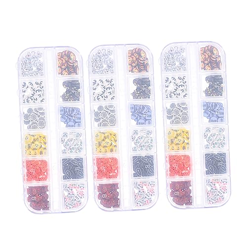 Mikinona 3 Boxen Nagelkunst Aufkleber Halloween Nagelkunst Nagelverzierungen Vintage Nagelaufkleber Halloween Nagelkunst Patch Halloween Nagelkunst Perlen DIY Halloween von Mikinona