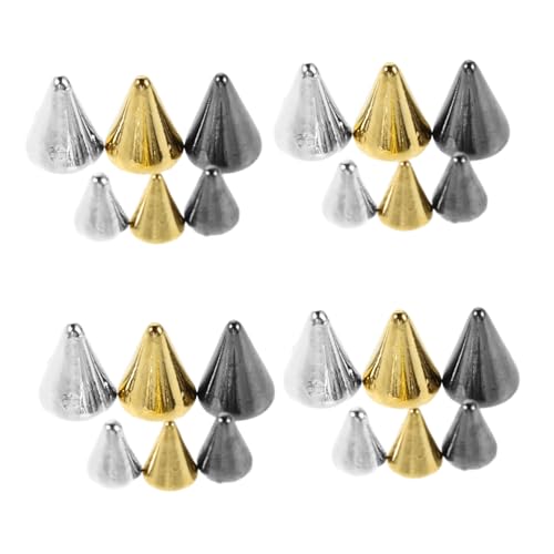 Mikinona 3 Boxen Punk Maniküre Nagel Charms Metall Nieten Cone Spikes Vintage Stil Flachboden DIY Nagelschmuck für Frauen Salon Nagelkunst Dekoration von Mikinona