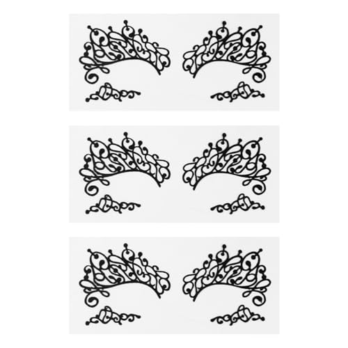 Mikinona 3 Paare Temporäre Augenaufkleber Aus Schwarzer Spitze für Dramatisches Make Up Selbstklebende Eyeliner Sticker für Halloween Karneval und Cosplay Perfekt für Kreative Looks und Besondere von Mikinona