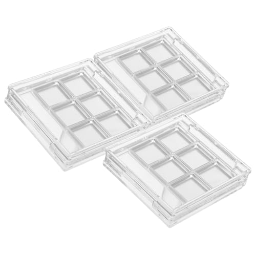 Mikinona 3 Sätze Leere Lidschattenpaletten Transparent mit Pinselhalter Robust Reisegeeignet Makeup Organizer für Proben und Alltag von Mikinona