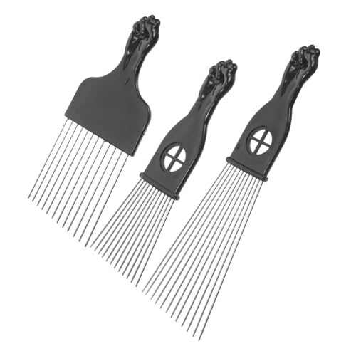 Mikinona 3 Stck. Dekorativer Kamm Haarstylingzubehör neckender Kamm klein Männer flechten lockiges Haar pflücken Haarauswahl Haarpickel für Afro-Haare Friseurwerkzeug Metall von Mikinona