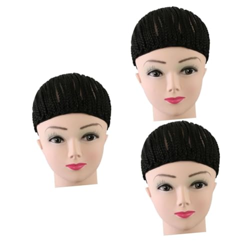 Mikinona Haarnetz Für Perücken 3 Stk Cornrow Perückenkappe Perücken Kuppelkappe Geflochtene Zum Häkeln Häkelnadel Haarnetz Zur Herstellung Von Perücken Perückenherstellungskappen von Mikinona
