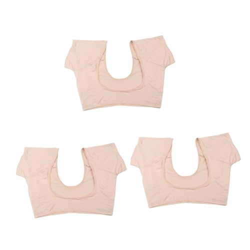 Mikinona 3 Stk Unterarm-Schweißpolsterweste Damen Blusen ädchen Unterwäsche Achselpolster underarm sweat pad unterarm schweiß pads ädchen Kurzarm Sweatweste für ädchen 12 Elasthan Yellow von Mikinona