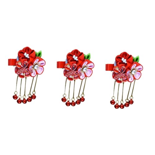 Mikinona 3stücke Japanische Haarnadel Mit Quaste Elegante Haarschmuck Für Frauen Und Mädchen Zufällig Rote Kirschblüten-haarspange Stilvolle Haaraccessoires Für Festliche Anlässe von Mikinona