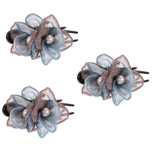 Mikinona 3stücke Eleganter Haarklammer Aus Seiden-garn Mit Blumen-design Für Dünnes Und Dickes Haar Für Partys Abendveranstaltungen Oder Alltag von Mikinona