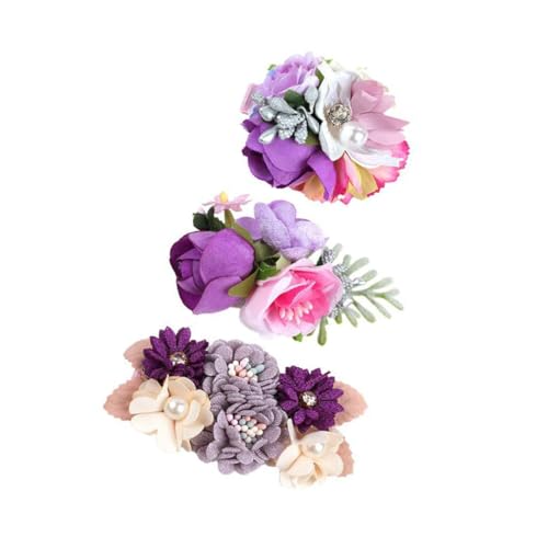 Mikinona 3 Stück Haarnadeln Simulierte Blumen Kopfbedeckungen Blumen Haarspangen Blumen Accessoires Kinder Haarschmuck Kinder Kopfschmuck Blumen Haarspangen Gefälschte Blumen von Mikinona