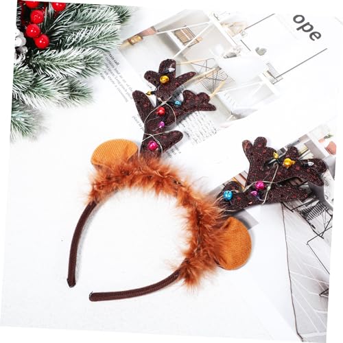 Mikinona 3 Stück Rentier Geweih Haarreif Glitzer Weihnachts Stirnband Flexibel Bequem für Damen Herren Festliche Kostüm Accessoires Party Haarreif von Mikinona