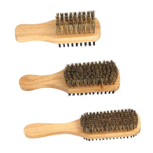 Mikinona 3 Stück Teiliges Doppelseitige Bartbürste mit Wildschweinborsten Sanfte Hautpeeling Fördert Bartwachstum Juckreiz für Männer Bartpflege von Mikinona