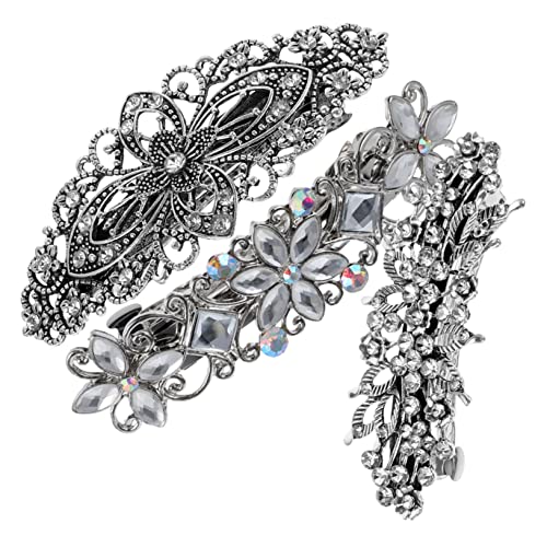 Mikinona 3 Stück Teiliges Haarklammern für Damen mit Strassdesign Haarspangen für Freizeitfrisuren für Dünnes und Dickes Haar Langlebige Accessoires von Mikinona