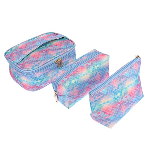Mikinona 3 Stück Teiliges PU Kosmetiktasche wasserdichte Schminktasche für Reisen Makeup Organizer für Toilettenartikel für Damen und Unterwegs von Mikinona