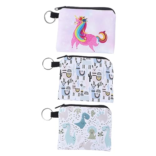 Mikinona 3 Stück Teiliges Wasserdichter für Damen Tiermuster Kosmetiktasche und Kartenaufbewahrung für Vielseitig Einsetzbar Assortierte Farben von Mikinona