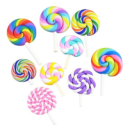 Mikinona Verzierungen 36 Stk Lollipop Prop Clay Lutscher- aus Polymer-Ton Schaffung Geschenk für Kinder Lutscher Ton Lutscher-Dekorationen Süssigkeit Ohrringe Handyhülle Charme von Mikinona