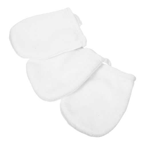Mikinona 3stücke Gesichtsreinigungshandschuhe Dicke Make-up Entferner Puff Reinigungshandschuhe Weiß Waschbare Und Wiederverwendbare Pads Für Sanfte Gesichtsreinigung Und Make-up von Mikinona