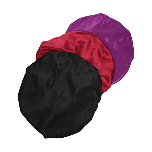 Mikinona 3St Nachtmütze Make-up-Mütze haarhaube capillus cap bonnets Schlafmützen für das Schlafzimmer Schlaf-Haarpflege-Hüte Satinhaube Schlafmützen für Frauen Haube zum Schlafen Polyester von Mikinona