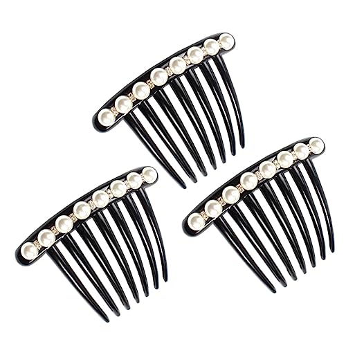 Mikinona 3St Perlen Haarkamm Kopfschmuck für die Braut brautschmuck haarkamm haarkämmchen haarschmuck Haarklammer Tiara modische Haaraccessoires Anmut Kopfbedeckung Haare hoch Haarnadel von Mikinona