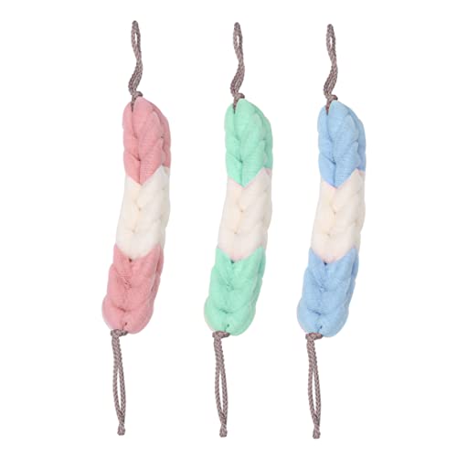 Mikinona 3St Rückenziehendes Handtuch rückenbürsten back cleaning brush Rückenwäscher für die Badewanne Body-Lotion-Spreader Bad Luffa Badeschwamm Badetuch Handtuch zum Abreiben des Rückens von Mikinona