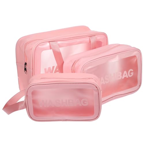 Mikinona 3stücke Teiliges Transparenten Kosmetiktaschen wasserdichte Reise-waschtasche Für Damen Große Mittlere Und Kleine Aufbewahrungstaschen Für Make-up Und Toilettenartikel von Mikinona