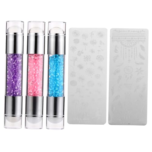 Mikinona 3sätze Nail Art Stempel Mit Doppel Kopf Acryl Nagel Stamping Diy Werkzeug Für Maniküre Dekoration Und Liefert Für Anfänger Und Profis von Mikinona