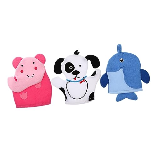 Mikinona 3 Stück Kinder Peeling Handschuhe Tierdesign Sanfte Massage Weich Für Babys Und Kleinkinder Zur Täglichen Körperpflege Beim Baden von Mikinona