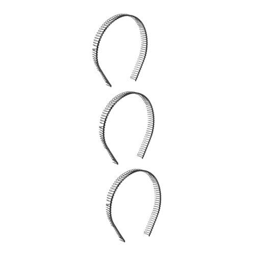 Mikinona 3st Kamm Mit Metallzähnen Schwarzes Bandana-stirnband Bands Stirnbänder Für Herren Haarschmuck Für Frauen Haarband Damen Stirnbänder Schwarze Haargummis Haarschmuck Für Damen Black von Mikinona