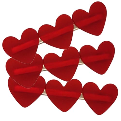 Mikinona 3st Liebe Haarnadel Herz-haarschmuck Haarwerkzeuge Zum Stylen Klemmspangen Haarstyling-clips Herzclips Für Haare Mädchen Rot Legierung Seitenclip Gebrochenes Haar von Mikinona