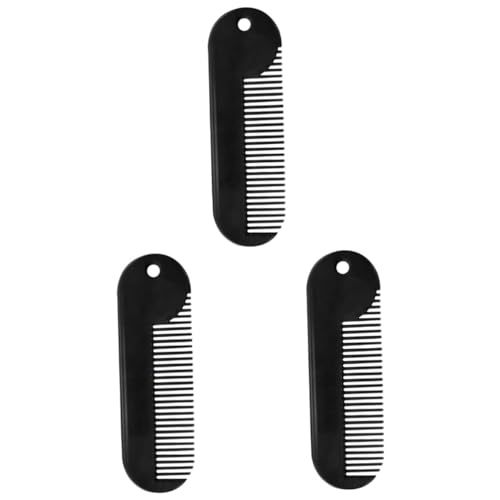 Mikinona 3stücke Zinklegierungs-haarkamm Für Bart Und Haarstyling Tragbares Salon-gadget Für Männer Antistatisch Und Rostfrei Für Präzise Konturen Und Einfache Handhabung Schwarz von Mikinona