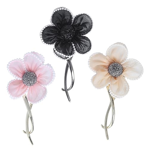Mikinona 3stücke Blumenhaarspange Clip Für Frauen Haarschmuck Haar Brötchen Halter Clips Haar Styling Werkzeug Blumenhaarnadel Blumenhaarknotenspange von Mikinona