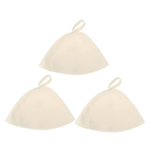 Mikinona 3stücke Dicker Filz-saunahut Für Damen Und Herren Atmungsaktive Kopfabdeckung Zum Schutz Vor Hitze Sauna Und Dampfbad Leicht Bequem Und Feuchtigkeitsabsorbierend von Mikinona