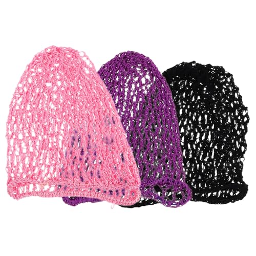 Mikinona 3stücke Netz-haarnetz Für Damen Gehäkelt Atmungsaktiv Leicht Bequeme Haarkappe Zum Schlafen Für Tanz Arbeit Oder Entspannung Handgefertigte Haarnetze Für Verschiedene Anlässe von Mikinona