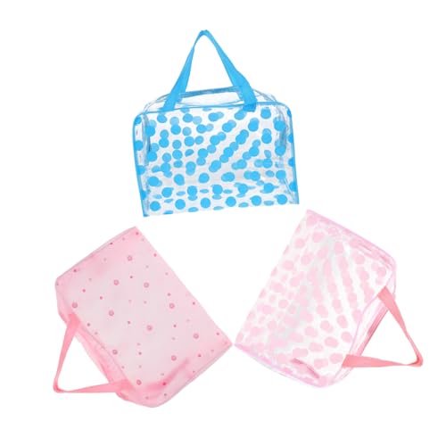 Mikinona 3stücke Transparenter Kulturbeutel Aus Hochwertigem PVC Wasserabweisend Tragbar Mit Reißverschluss Selbstständig Stehend Aufbewahrungstasche Für Damen Für Reisen Und Urlaub von Mikinona
