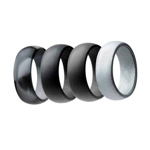 Mikinona 4 STÜCKE Unisex Silikonringe Flexibel für Sport und Outdoor Ersatz für Eheringe Farben Camo Schwarz Dunkelgrau Silber Mikinona 4 STÜCKE Unisex Silikonringe Flexibel für Sport und Outdoor Ersatz für Eheringe Farben Camo Schwarz Dunkelgrau Silber von Mikinona