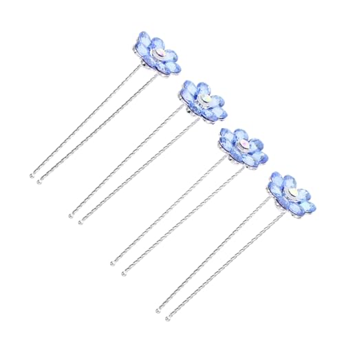 Mikinona 4 Stck. Strass-haarnadel Funkelnd Brautjungfern Sei Haarspangen Für Damen Braut Als Dekoration Hochzeitshaar Brauthaar Mädchen Stifte Zubehör Haar Strass Strasssteine Blau von Mikinona