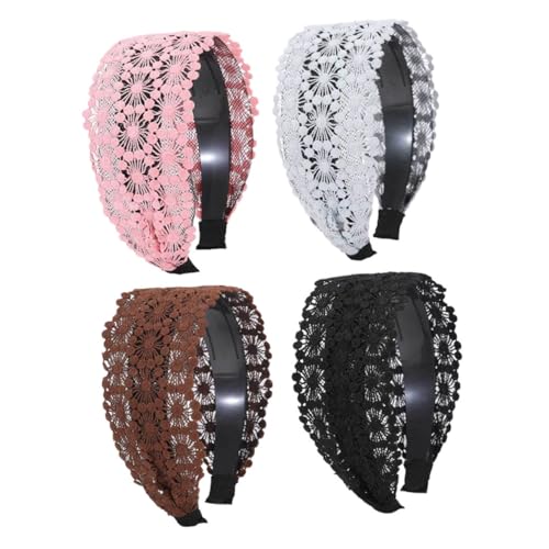 Mikinona 4 Stücke Stirnbänder Dekorativ Spitze Stirnbänder Mädchen Kopfschmuck Rutschfeste von Mikinona