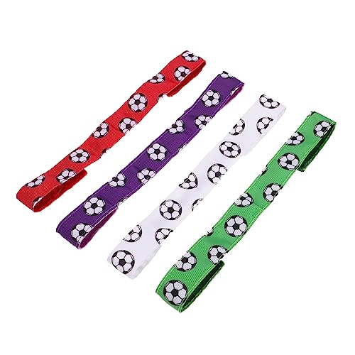 Mikinona 4 Stück Elastische Sport Stirnbänder Atmungsaktive Rutschfeste Yoga Haarbänder in Candy Farben Weiß Lila Rot Grün Flexibel und Schweißabsorbierend Passend für Fußball und von Mikinona