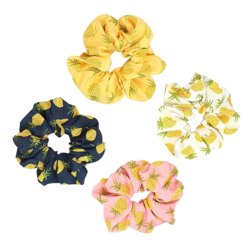 Mikinona 4stücke Elastische Haar Scrunchy Ananas Muster Pferdeschwanzhalter Haarkrawatten Kopfbedeckung Für Frauen Mädchen Geburtstag Weihnachten von Mikinona