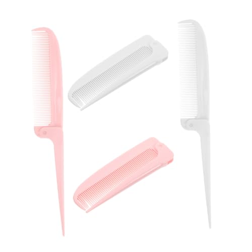 Mikinona 4 Stück Faltbarer Feinzahniger Kamm Haarkamm Entwirrungskämme Für Unterwegs Scheitelkämme Schwanzkamm Tragbares Friseurwerkzeug Für Frauen Und Männer von Mikinona