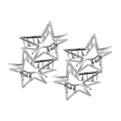 Mikinona 4 Stück Fünfzackiger Sterngreifer Haarkrabbenschere Stern-Haarspangen dekoration stutzenhalter kleine Haarklammern Haarschmuck für Damen Mädchen Klauenclip von Mikinona