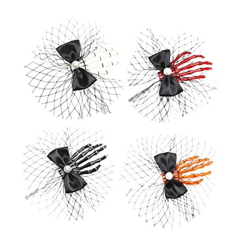 Mikinona 4 Stück Haarspange mit Totenkopfkralle einzigartige Halloween-Haarspange Halloween-Haare Haarklammer haarschmuck Haarspangen für Frauen Haarspangen für Mädchen bilden von Mikinona