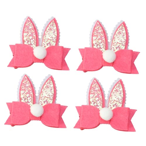 Mikinona 4 Stück Hasenohr Haarspange Osterkopfschmuck Haarspange für Mädchen Kaninchen -Ohrhaarnadel Schleife Haarspangen Rosa Mikinona 4 Stück Hasenohr Haarspange Osterkopfschmuck Haarspange für Mädchen Kaninchen -Ohrhaarnadel Schleife Haarspangen Rosa von Mikinona