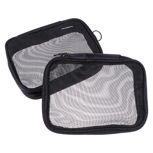 Mikinona 4 Stück Kosmetiktasche Aus Mesh Kulturbeutel Für Damen Mini-Organizer-Tasche Kulturbeutel Aus Mesh Durchsichtige Kosmetiktaschen Reisekosmetiktasche Kleine Kosmetik Black Polyester von Mikinona