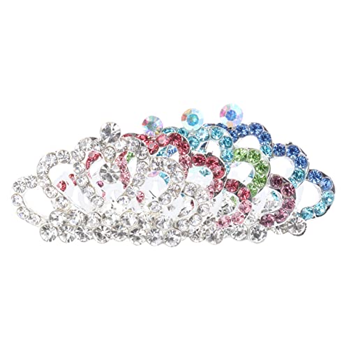 Mikinona 4 Stück Kronenkamm Haarklammer Prinzessin kinder haarschmuck hair accessories for Haar Klammern Stirnband Haarspange in Kronenform Krone Kopfbedeckung König Strasssteine von Mikinona